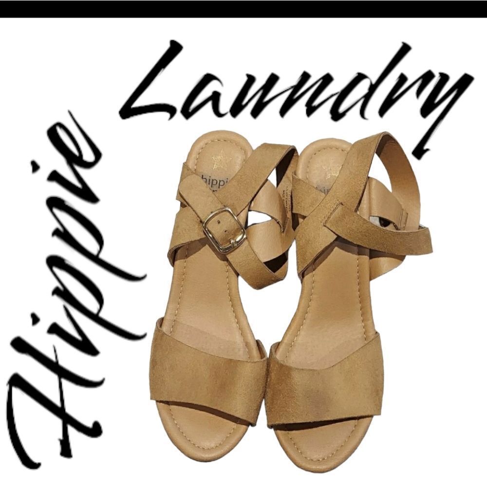 Hippie Laundry wedges tan womens size 8
